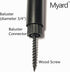 3/4" Baluster Connectors, 50pcs for 25 Round Balusters with Stainless Steel Screws, No Drilling