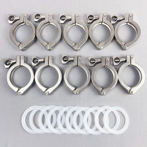 HNIGLLEEHN 1pc 304 Applications(4In) Stainless Steel Tri Clamp with Wing Nut - Sanitary Pipe Fittings for Food