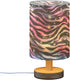 ALAZA Bedside Table Lamp for Bedroom Purple Blue Sparkling Zebra Print Nightstand LED Light Lamps with USB Port Linen