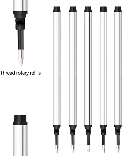 DunBong Spiral Refill, 5 Pack - Replaceable Gel Ink Rollerball Refills 0.5mm Medium Point (Red)