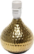 Simple Designs LT2073-GDW Mini Hammered Texture Gold Drip Table Lamp with White Shade