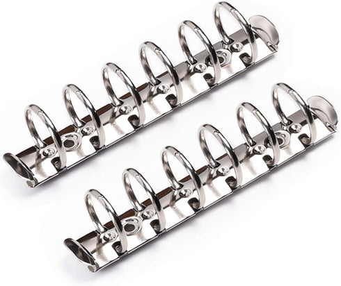 Moterm 2 Pieces Replacement Kit for 6-Hole Ring Binder Mechanisms (A7 Size, Silver Color, 25mm)