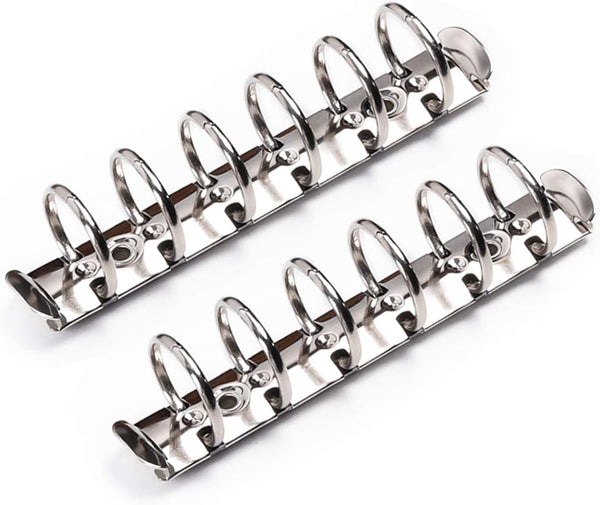 Moterm 2 Pieces Replacement Kit for 6-Hole Ring Binder Mechanisms (A7 Size, Silver Color, 25mm)