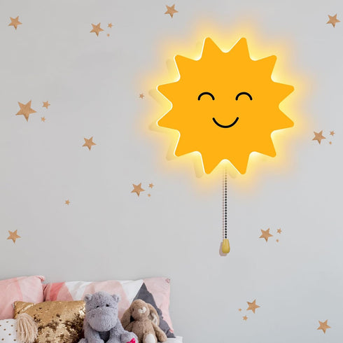Aurelema Sun Night Light Wall Lamp Sleeping Nursery Lighting Cute Floating Battery