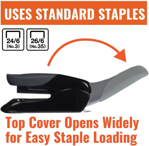 Max USA Easy Grip Heavy Duty Desk Stapler, Model HD-50F BLACK