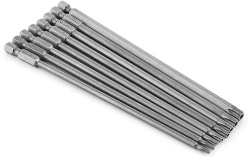 Yakamoz 8pcs 1/4 Inch T8-T40 Set 6 150mm Hex Shank Magnetic Torx Head Screw Driver Bit Security Tamper Proof Star Point