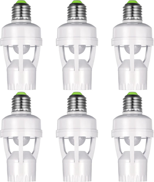 Hortsun 6 Pieces Motion Sensor Light Socket Smart Screw in Light Bulb