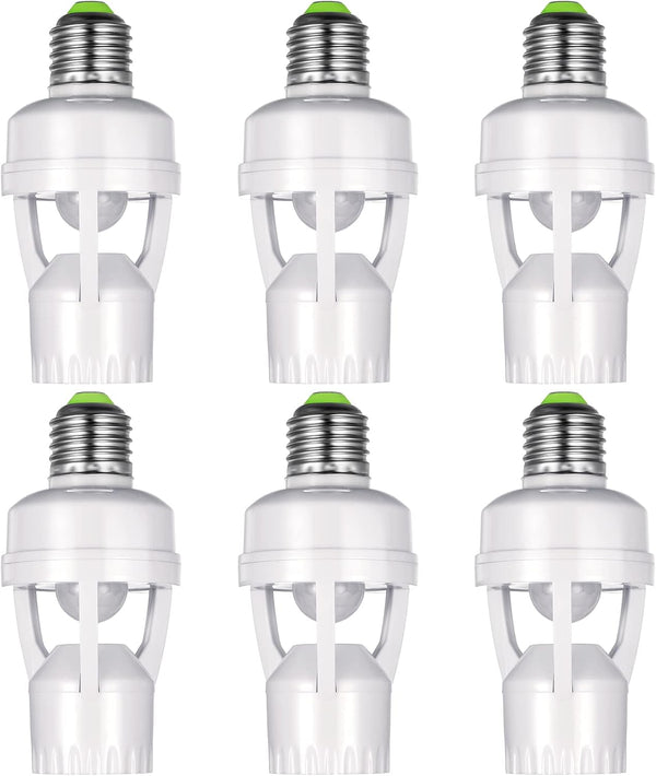 Hortsun 6 Pieces Motion Sensor Light Socket Smart Screw in Light Bulb