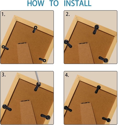 100 Pieces Picture Frame Turn Button Fasteners with 100 Screws, Hardware Backing Clips Set