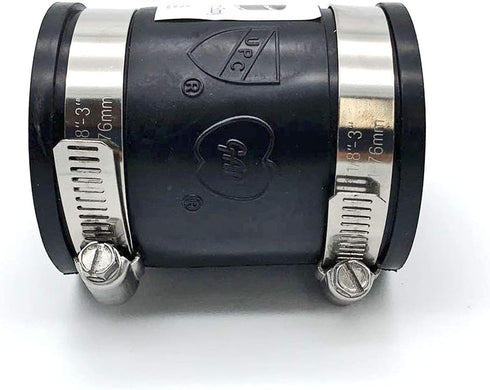 Rubber Flex Coupling, Parallel 2” Tubular x 2" Tubular