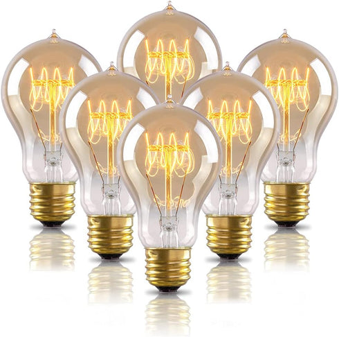 New Lights Warm Edison Light Bulbs, 60 Watt A19 Vintage Incandescent Light Bulbs, Dimmable