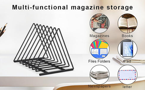 Fun storage 2 Pack 7 Triangle Desk File Organizer, Slots Metal File Sorter Magazine Holder Document Rack,Desktop