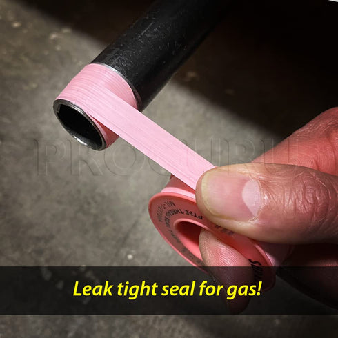 10-Pack 1/2" x 520" Professional Grade Pipe Thread Sealant 4-Mil Pink PTFE Teflon Tape for Water and Gas