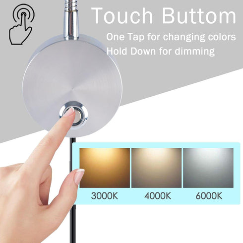 3W Dimmable Adust Reading Lights for Books in Bed, Bedside Reading Lamp, LED Wall Mount Lamp, Adjustable Colour