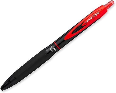 Uni-Ball 307 Retractable Gel Ink Pens, Medium Point 0.7mm, Pack of 6, Red, Smudge Proof for Smooth Writing