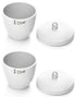 QWORK Lab Porcelain Crucible with Lid, 2 Pack, 50ml Capacity, White, for Laboratory School Heating