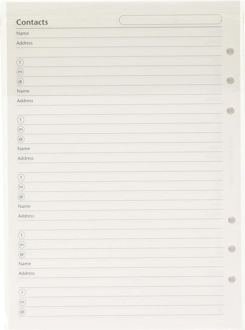 Filofax A5 Name/Address/Phone/Fax Organizer (B340206)