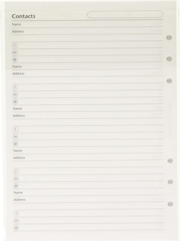 Filofax A5 Name/Address/Phone/Fax Organizer (B340206)