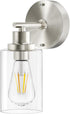 BUTHY Brushed Nickel Wall Light: LED Wall Sconces Indoor, Modern Sconces Wall