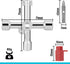 DURATECH 4 Way Sillcock Key with Bit, Multi-functional Water Key for Valve, Faucet, and Spigots