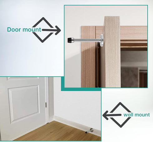 Long Door Stop, 5 Inch Wall Mount Door Stopper, Stainless Steel Brushed Satin Nickel Heavy Duty Door Holder