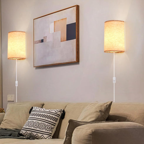 3 Set Plug in Wall Sconce, Colors Wall Sconces of Two, Industrial Plug in Wall Light, Wall Sconce Lighting On/Off