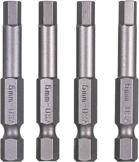 Mayhew Tools 19462-4 4-Pack Metric Hex Power Bit, 5mm x 2"