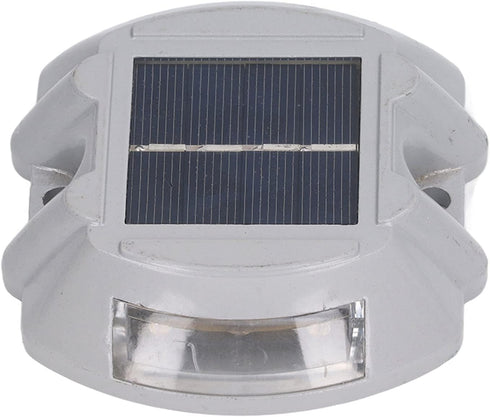 IP68, Solar Deck Light with Reflective Flashing, Waterproof Aluminum Alloy, Silver - Long Lasting Battery, Smart Sun