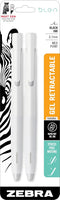 Zebra Pen bLen Gel Pens, 0.7mm Medium Point Black Ink, 2-Pack, Smooth Fast-Drying Ink, Rubber Grip, Low-Profile Clip