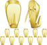 LEIFIDE Cubicle Hooks, Fabric Panel Wall Hooks for Office Home Kitchen Room, 10 Pieces (Gold)