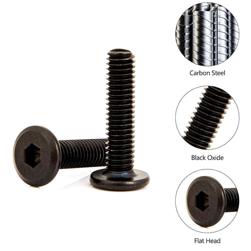 UOMIO 10 Countersunk M6 25mm PCS Bed Frame Screws and Bolts, Baby Bed Crib Screws, Flat Head Socket Head Screws Bolts