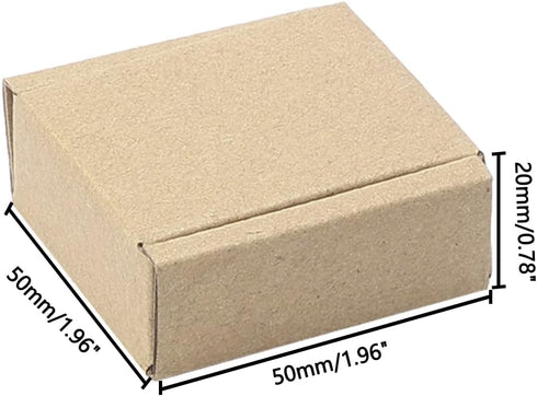Ellbest 50Pcs Foldable Kraft Boxes, Rectangular Recyclable Cardboard for Packing, Shipping, Storage, 1.96x1.96x0.78