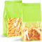 SixWeKit 50-Pack Reusable Bakery Bags - Windowed Kraft Paper Bags with Seal &