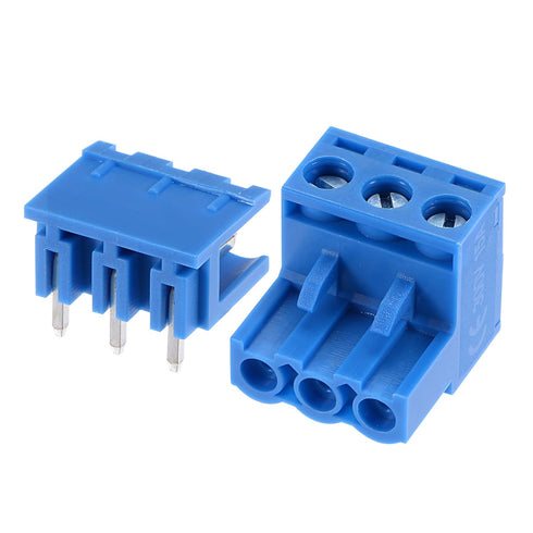 MECCANIXITY PCB Mount Screw Terminal Block, 5.08mm Pitch 3 Pin 15A Plug-in for Electrical Instruments, 10 Set
