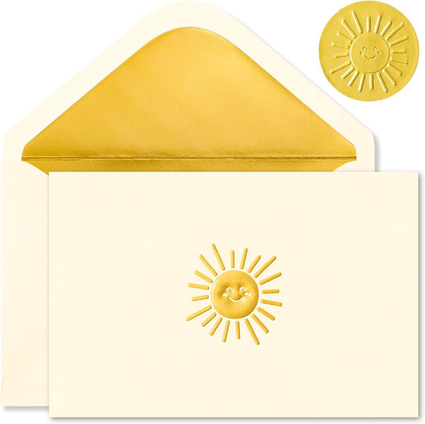 Crisky 50 Pack Smile Boho Sun Blank Cards and Envelopes 4x6, Embossed