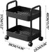Generic 2 Layers Plastic Rolling Cart, Multi-Functional Storage Rack with Handle, Movable Storage Organizer