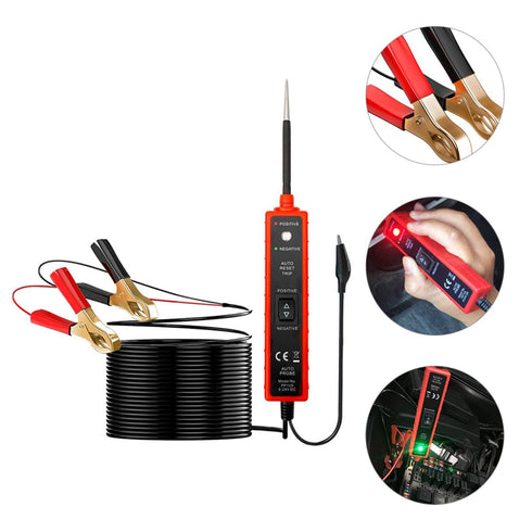 WOONEKY Automotive Circuit Tester Electrical System Diagnostic Tool with Positive Negative Clips Continuity and Light