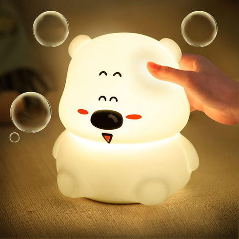 TTBDDDYH 7-Color LED Little Bear Night Lamp, Cute Animal Silicone Nursery Night Light with USB Charging Port Table Lamp