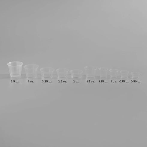 4U'LIFE 5.5 oz Clear Plastic Souffle Cup/Portion Cup with Lids - 50 Sets