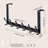 BOOMIBOO Over The Door Hooks, Sturdy Towel Rack with 12 Hooks for Bathroom, Bedroom, Kitchen