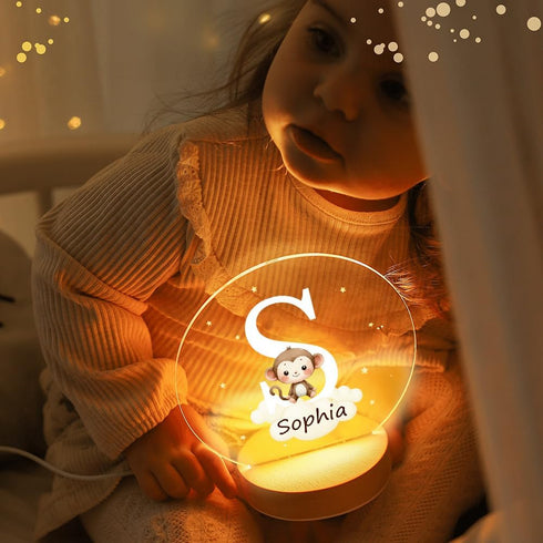 Customizable LED Night Light - Starry Forest Animal Theme