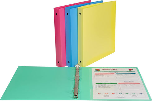 C-Line 3-Ring Poly Binder with Inner Pocket, Letter Size, 1-Inch Capacity, Color May Vary, 1 Binder (31710) by C-Line