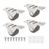 0.5 Inch (Brown-4 Mini Low Profile Caster Wheels - Self Adhesive Silent Rubber Rolling Wheels with Steel Plate