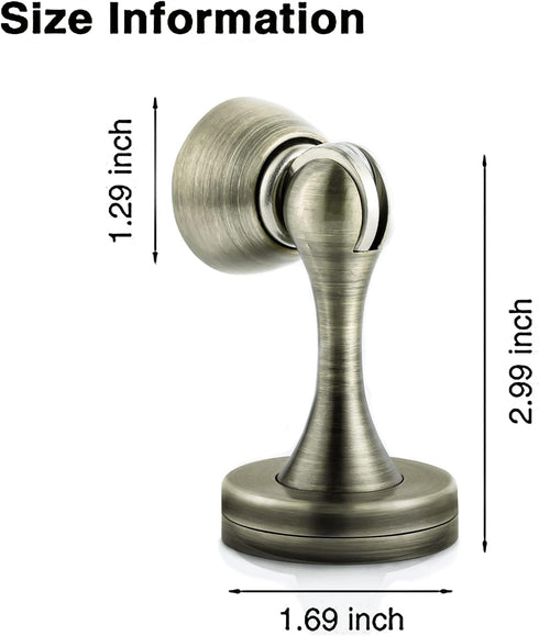 KOLAKO Magnetic Door Stopper, Heavy Duty Floor Door Stoppers Wall Protector, Brushed Bronze Stainless Steel Magnet Door