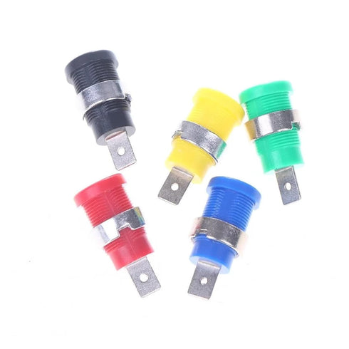 Qingdinu 40Pcs 4mm Banana Plug Connectors Panel Mount Socket Binding Post Adapters Ten for Female Jack(Blue)