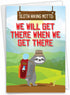 NobleWorks Cute Belated Birthday Card with Envelope, Funny Wild Animals and Pets, Birthday Greeting - Sloth Hiking