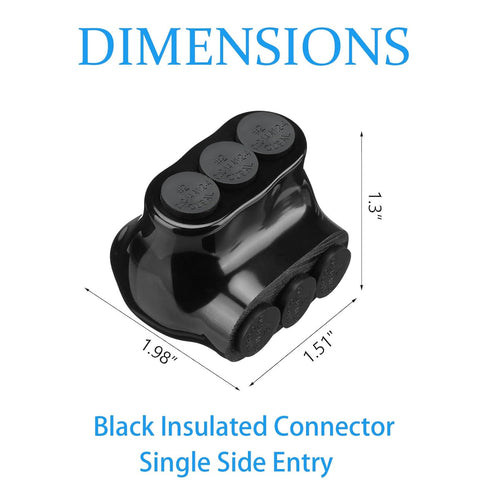 5 Pcs Insulated Connectors, Black Multi Splice Connector, 3 Ports Electrical Power Connector for 2-14 Wire Range