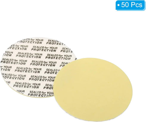 PATIKIL 45mm/1.76inch Foam Lid Liner, 50 Pack PS Foam Resistant Tamper Pressure Sensitive Seal for Bottle Cap Liners