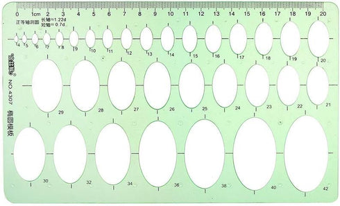 uxcell Geometric Drawing Template, Oval Style Measuring Ruler 20cm for Engineering Drafting