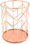 Pencil Holder, Metal Pen Pencil Holder, Rose Gold Desk Stationery Organizer for Home, School, Office Supplies